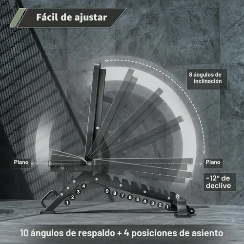 Vista 4 de MAJOR FITNESS Banco de pesas, banco de entrenamiento ajustable para entrenamiento de fuerza, prensa de banco y entrenamientos de cuerpo completo