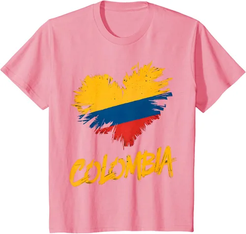 Vista 53 de Camiseta con la bandera del corazón de Colombia