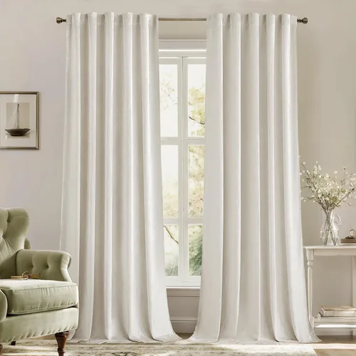 Vista 54 de MIULEE Cortinas de terciopelo de 84 pulgadas de largo, juego de 2 paneles para dormitorio, con pestaña trasera plisada, de lujo, aislamiento