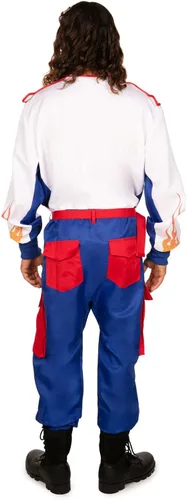 Vista 2 de Tipsy Elves Talladega - Mono de disfraz para conductor de auto de carreras de Halloween para hombre