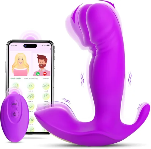 Vista 7 de Juguetes Sexuales Vibrador de Punto G Consolador - Vibradores de Braga Control Remoto por Aplicación con 10 Modos de Vibración y Revoloteo Rápido