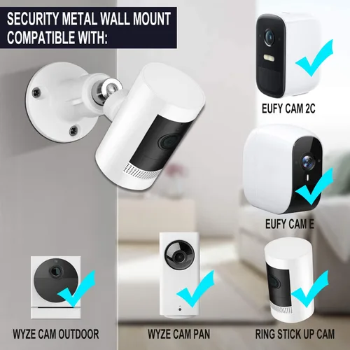Vista 5 de Soporte de pared para todas las cámaras Arlo, Arlo Ultra, Arlo Essential, eufyCam E/2C, Ultra/Ultra 2 y otras, batería de cámara con cabezal