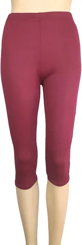 Vista 7 de PANOEGSN Tummy Control Leggings for Women Capri Pants Solid Color Cropped Yoga Pants Tight Stretchy Athletic Fitness Trousers
