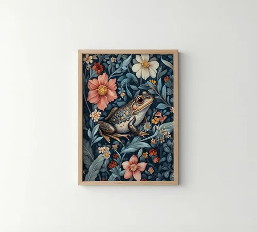 Vista 46 de Póster de Arte de Murciélago, Estilo William Morris Retro de Mediados de Siglo Botánico Victoriano Academia Oscura Decoración Gótica Galería 10a