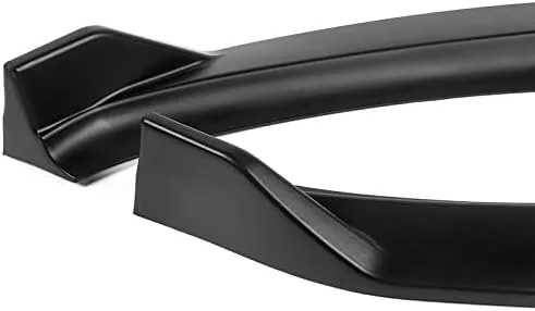 Vista 3 de EPARTS - Juego de 3 piezas de alerón de parachoques delantero negro sin pintar, protector de cuerpo lateral de barbilla, compatible con Kia Forte