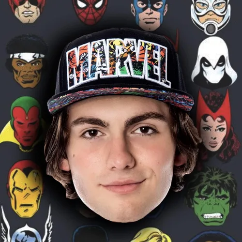 Vista 6 de Bioworld Marvel Comic Logo Sublimated Bill Snapback Gorra Gorra Negro, Negro, talla única