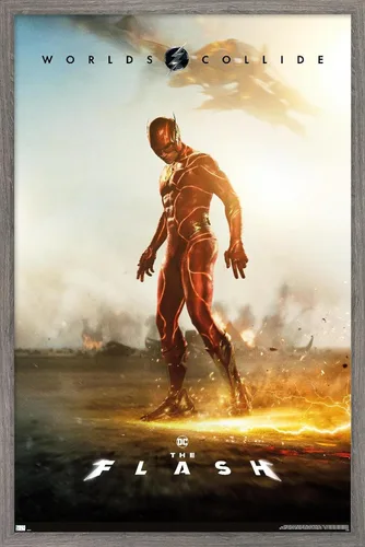 Vista 10 de DC Comics Movie The Flash - Póster de pared de una hoja, 34 pulgadas de largo x 22.4 pulgadas de ancho, versión enmarcada en negro Versión con marco