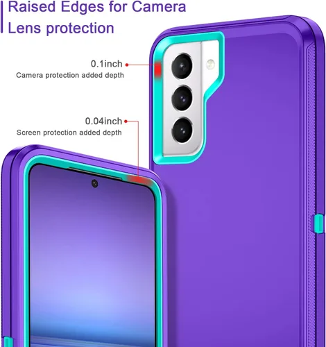 Vista 3 de I-HONVA Funda para Galaxy S21 5G a prueba de golpes, a prueba de polvo y caídas, 3 capas de protección de cuerpo completo
