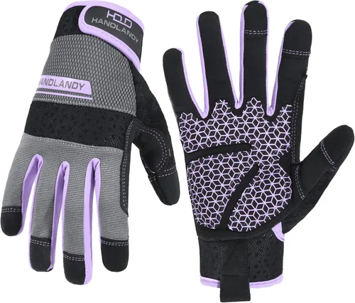 Vista 15 de HANDLANDY HLDD Work Gloves Women, Safety Work Gloves Touchscreen Working Glove for Mechanic, Gardening, Construction, DIY