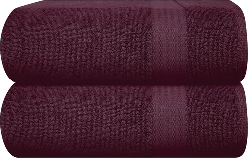 Vista 30 de GLAMBURG Juego de 2 Sábanas de Baño Extra Grandes de Algodón Premium de 700 GSM - 100% Algodón Peinado - 2 Sábanas de Baño 35x70 pulgadas - Calidad