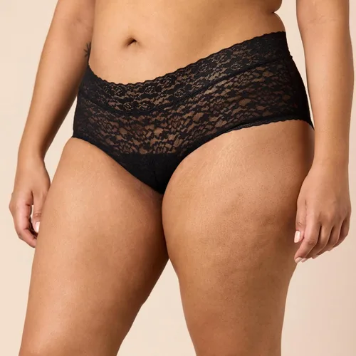 Vista 6 de Tienda Essentials Ropa interior hipster elástica de encaje para mujer, paquete de 4