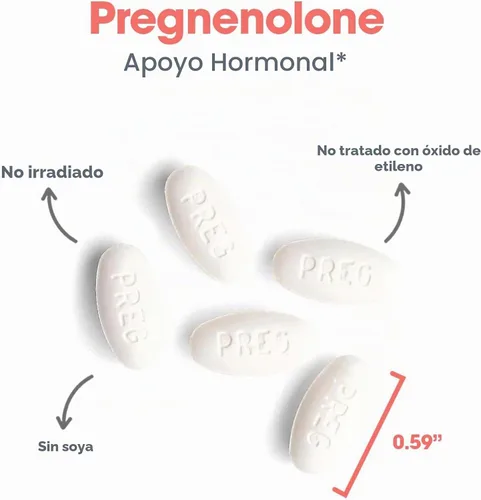 Vista 4 de Allergy Research Group - Pregnenolone 50mg Micronized Lipid Matrix 60t, Azul
