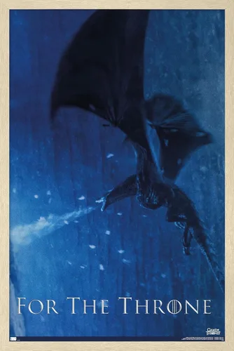 Vista 7 de Trends International Póster de pared Viserion Game of Thrones, 14.725 x 22.375 pulgadas, versión enmarcada de madera de granero