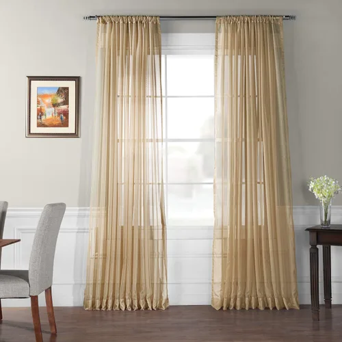 Vista 7 de Half Price Drapes SHCH-VOL5-SLDW-84, cortina de gasa y poliéster transparente, ancho doble
