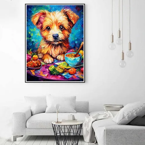 Vista 4 de Zariocy Kits de arte de diamantes 5D para adultos, cachorros, pintura de diamantes de bricolaje, arte redondo de perforación completa, pinturas