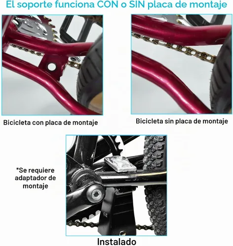 Vista 4 de Lumintrail Pie doble para bicicleta, con soporte central, de aleación de aluminio, para bicicletas de 24 a 28 pulgadas. Soporte de doble pierna