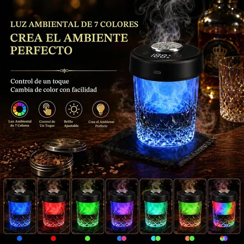 Vista 3 de Kit de ahumador de whisky eléctrico, ahumador de cóctel portátil