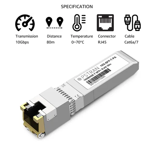 Vista 62 de Módulo transceptor de cobre 10GBASE-T SFP+ RJ45 compatible con Arista SFP-10GE-T 10G SFP+ 98.4 ft Cat6a/7 Para Arista