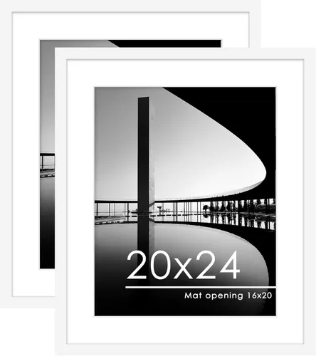 Vista 11 de PEALSN - Juego de 2 marcos de fotos de 12 x 18, muestra fotos de 11 x 17 con paspartú o 12 x 18 sin paspartú para montaje en pared, marcos para Negro