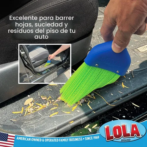 Vista 3 de LOLA Escoba de batir resistente, cepillo de mano, cerdas duraderas, barre la suciedad y los desechos, compacta, agujero para colgar para fácil