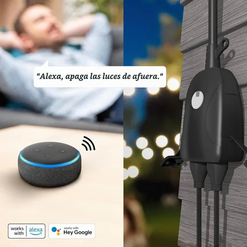 Vista 5 de Feit Electric Enchufe de pared de doble salida habilitado para WiFi inteligente de 120V 15A Negro