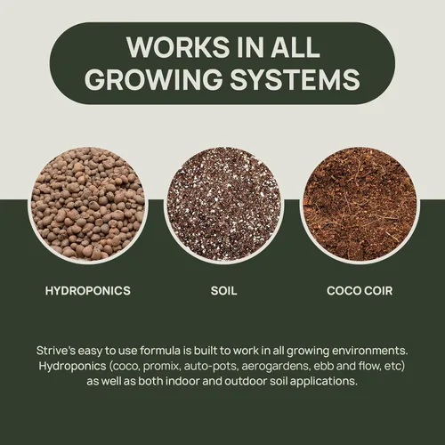 Vista 4 de Strive Fertilizer Part B Paquete – Nutrientes hidropónicos generales Veg + Bloom – Alimento vegetal de primera calidad para interiores, exteriores