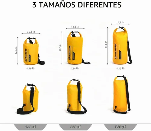 Vista 4 de restube Bolsa Seca Impermeable – Calidad Premium para Máxima Protección Versátil y Espaciosa Ideal para Viajes, Senderismo, Actividades
