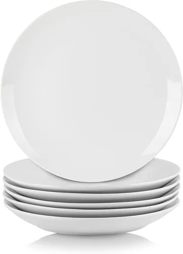 Vista 9 de 10 Strawberry Street Simply White - Plato redondo para ensalada de 7.5 pulgadas, juego de 6