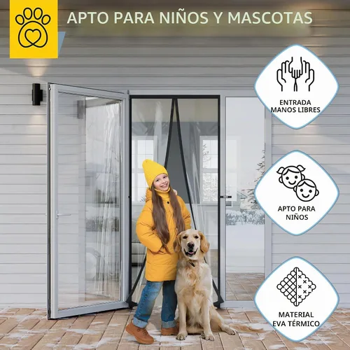 Vista 6 de AUGO Cortina de Puerta Magnética y Aislada Térmica - Cubierta de Puerta Transparente EVA para Invierno - Mantiene el Aire Caliente Adentro y el Aire