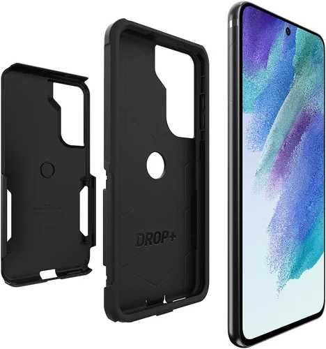 Vista 4 de OtterBox Galaxy S21 FE 5G (Solo) Funda de la Serie Commuter - Negra, delgada y resistente, amigable para el bolsillo, con protección de puertos