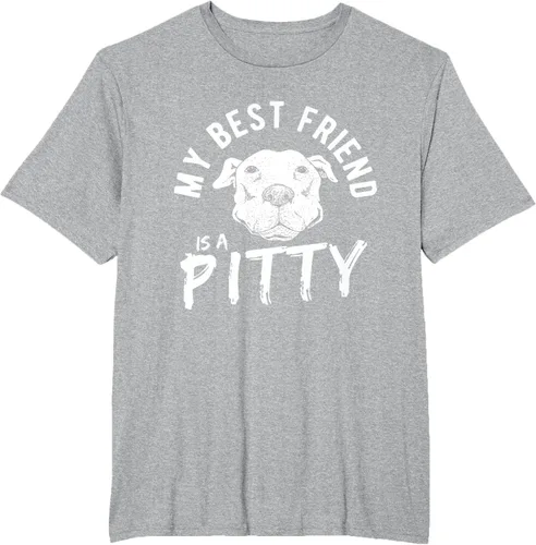 Vista 46 de My Best Friend Is A Pitty Pitties Pitbull - Camiseta Negro