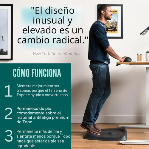 Vista 3 de Alfombrilla de Confort Topo de Ergodriven La Alfombrilla Original no Plana Antifatiga para Escritorio de Pie con Terreno Calculado Accesorios