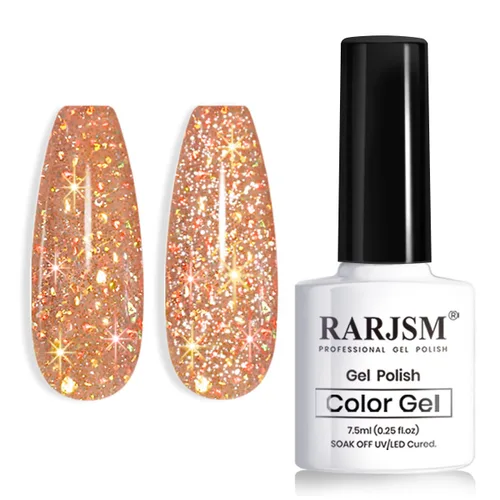 Vista 10 de RARJSM Esmalte de uñas de gel con purpurina roja reflectante holográfica, destellos de arco iris, diamantes brillantes, LED, UV, secado con lámpara
