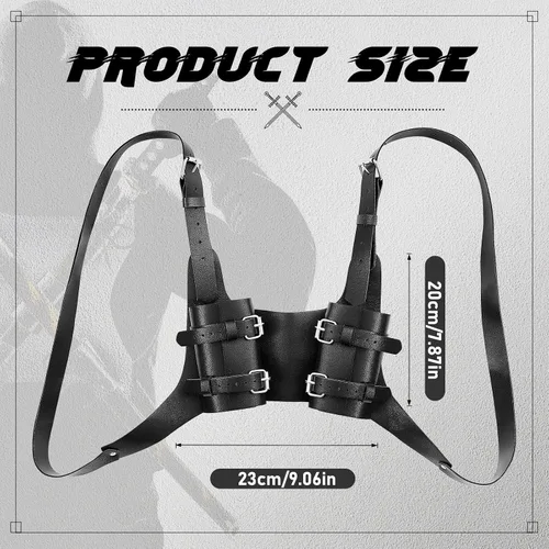 Vista 2 de Back Sword Holster Medieval Sword Holder Frog Negro