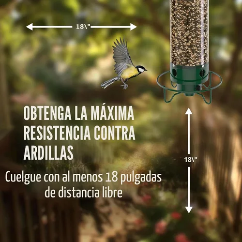 Vista 7 de Comederos para pájaros a prueba de ardillas Droll Yankees para exteriores - YF-M - Flipper, perchas plegables, capacidad de semillas de 5 libras