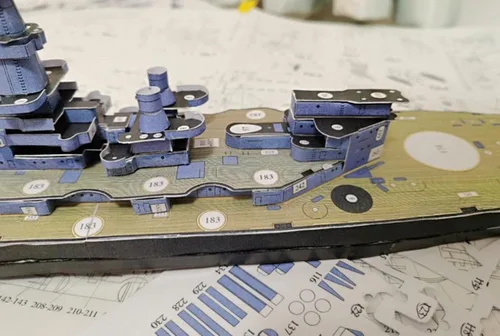 Vista 3 de MOUDOAUER 1: 400 USS North Carolina BB-55 Modelo de buque de guerra modelo para colección (kit sin ensamblar) Colección de modelos