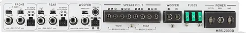 Vista 2 de Soundstream MR5.2000D Rubicon Nano 2000W Clase D Amplificador marino de 5 canales, color blanco