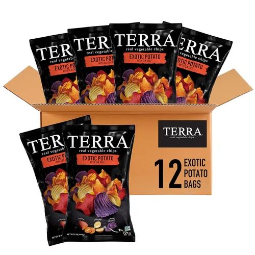 Vista 17 de Terra Chips de verduras, chips azules con sal marina, 5 onzas (paquete de 12)
