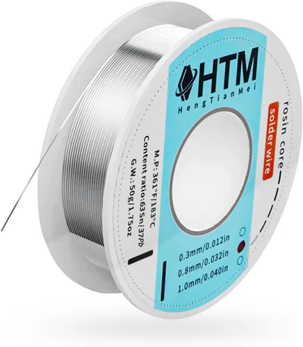 Vista 8 de HengTianMei 63/37 Alambre de soldadura con núcleo de colofonia de estaño y plomo para soldadura eléctrica (0.3mm/50g)