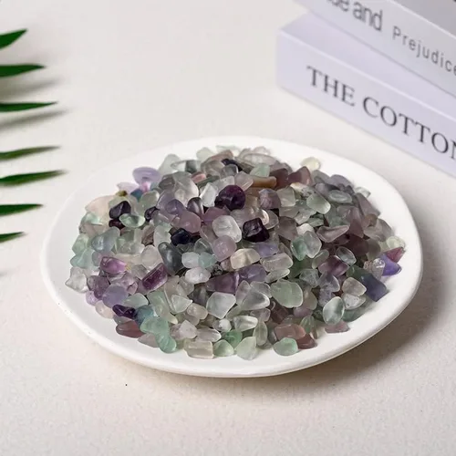 Vista 2 de Piedras naturales de 3.53 oz de cuarzo transparente, cristal rosa, amatista, citrino, fluorita, aventurina, ojo de tigre, gravilla de obsidiana