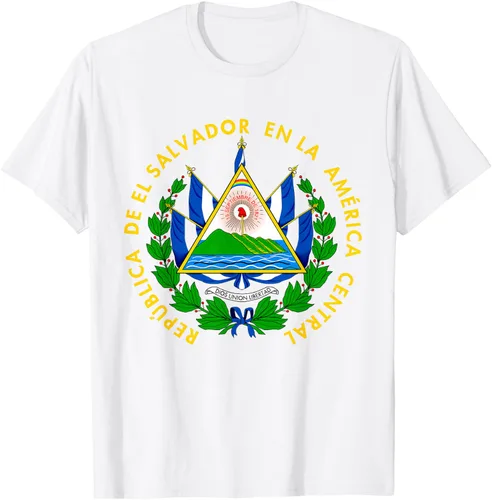 Vista 68 de Camiseta con diseño de emblema de la bandera de El Salvador