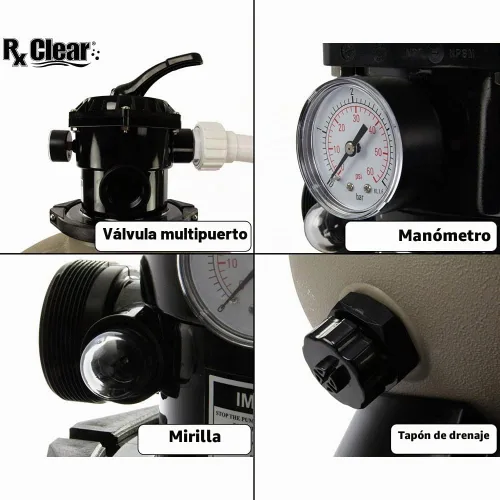 Vista 7 de Rx Clear Radiant - Sistema completo de filtro de arena para piscina