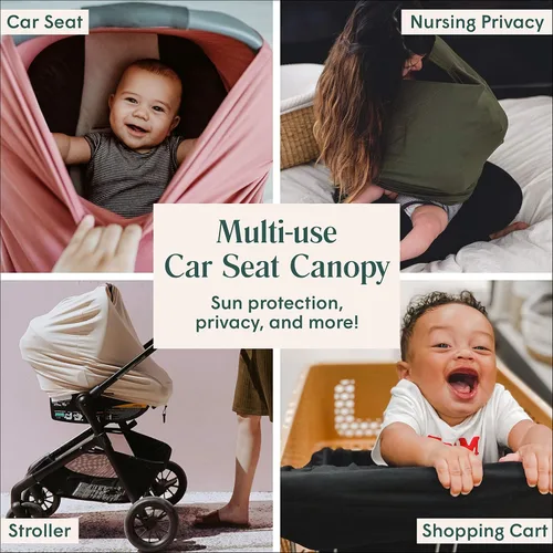 Vista 2 de Simka Rose Funda de asiento de automóvil para bebés, multiusos, transpirable, cubierta de lactancia y toldo para asiento de automóvil de bebé