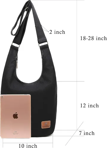 Vista 4 de Bolso cruzado hippie de gran capacidad para mujer, con cremallera superior, bolso de lona de gran tamaño, tela jacquard, bolsas hechas a mano