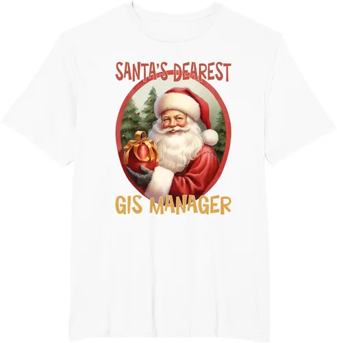 Vista 8 de GIS Manager Christmas Holiday Love Xmas T-Shirt Negro