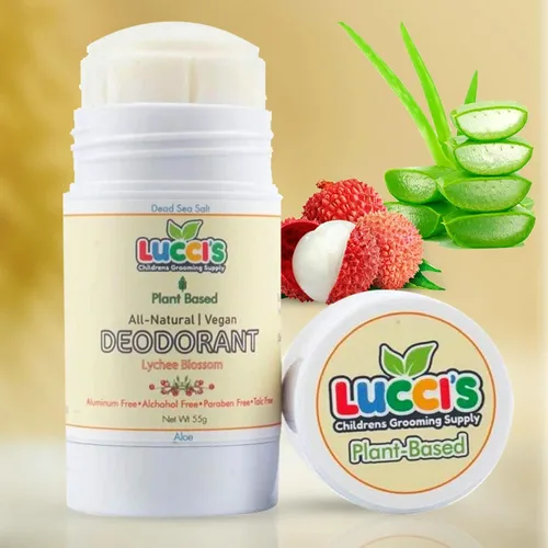 Vista 3 de Lucci's Childrens Grooming Supply Desodorante infantil para niñas y niños – Desodorante vegano y a base de plantas para niños – Natural sin OMG sin