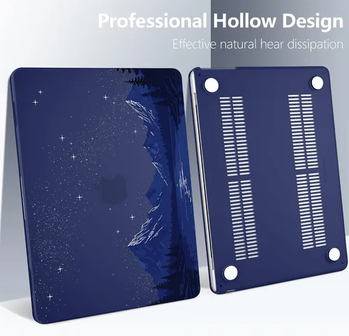 Vista 6 de Batianda Funda para MacBook Air de 15" 2026 M5 M4 M3 M2 Chip, Starry Night Lake Lago de la noche estrell