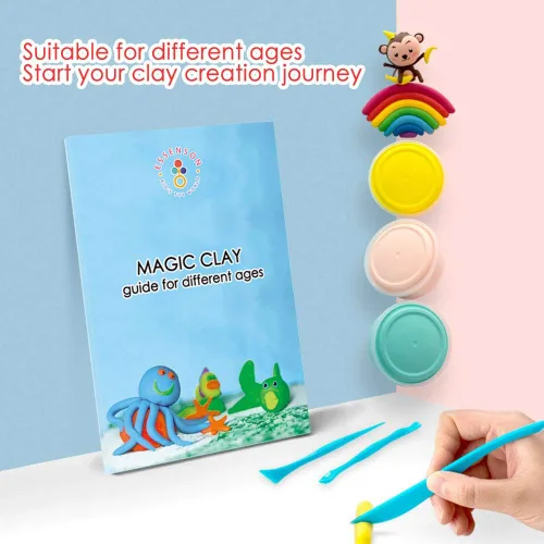 Vista 5 de Kit de arcilla de modelado - 24 colores de arcilla seca al aire, arcilla de moldeo DIY con herramientas, manualidades artísticas para niños, regalo
