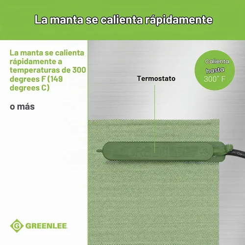 Vista 6 de Greenlee 860-1-1/2 Manta de Calentamiento de PVC con Control de Temperatura para Conductos de PVC de 1/2" a 1-1/2", 120 Voltios, 200 Vatios