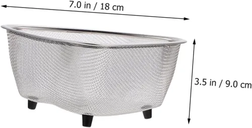 Vista 6 de TIDTALEO Cesta de drenaje triangular para fregadero, filtro de fregadero, colador de fregadero, estante de secado para fregadero de esquina, soporte